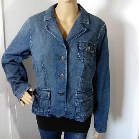 Relativity Blue Denim  Jacket Pockets Size Large - Picture 2 of 9